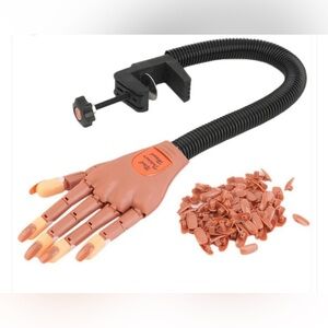 Practice Hand for Nail Art with Clamp - Tan
